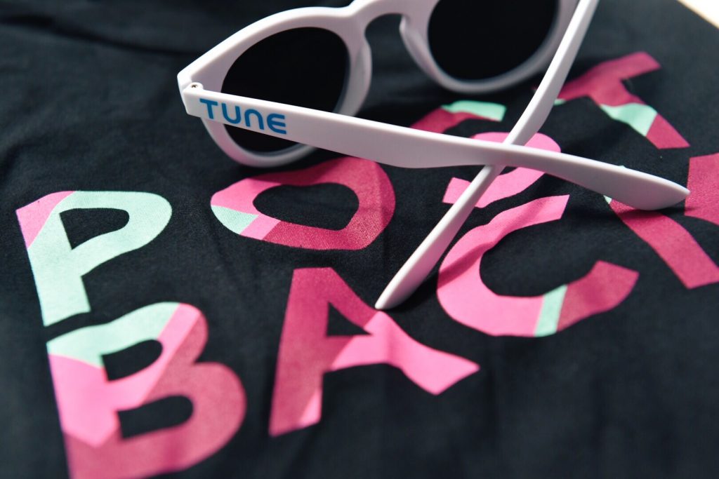 Postback sunglasses and t-shirt