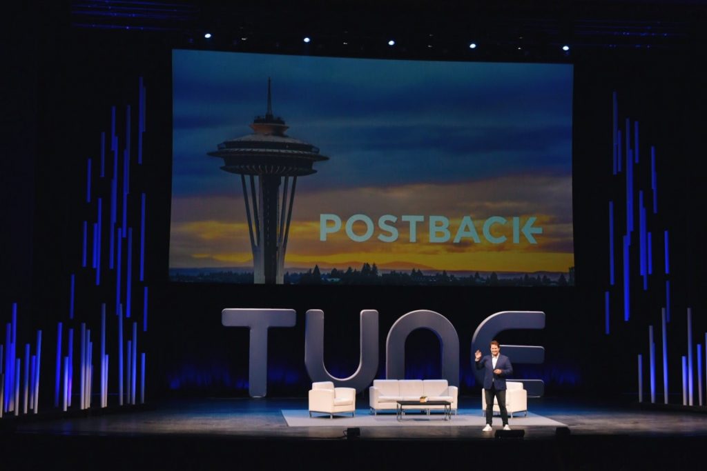 Peter Hamilton on stage at #Postback18