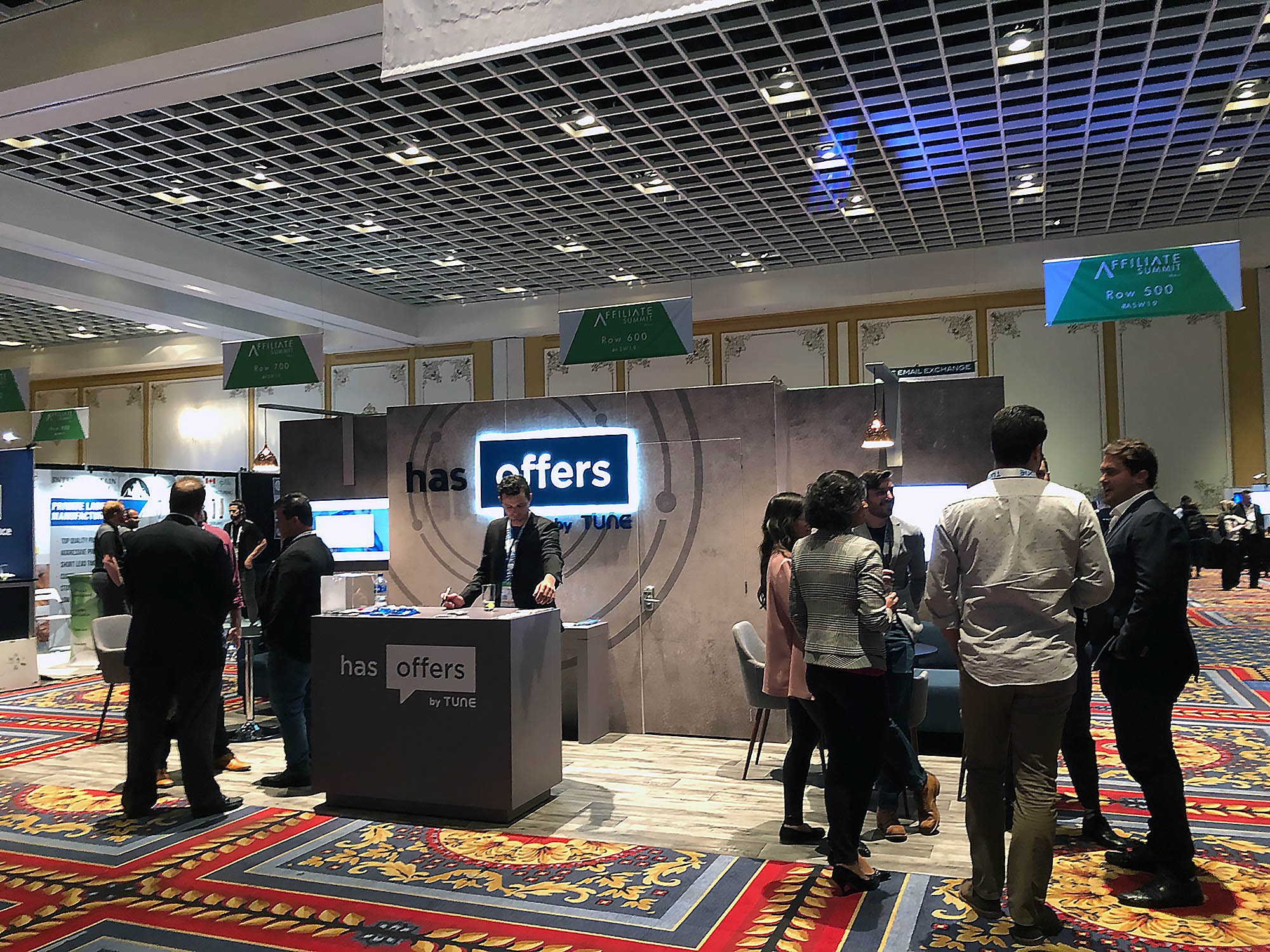 The HasOffers booth at Affiliate Summit West 2019