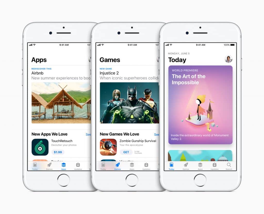 Apple image showcasing the new App Store https://www.apple.com/newsroom/2017/06/apple-unveils-all-new-app-store/