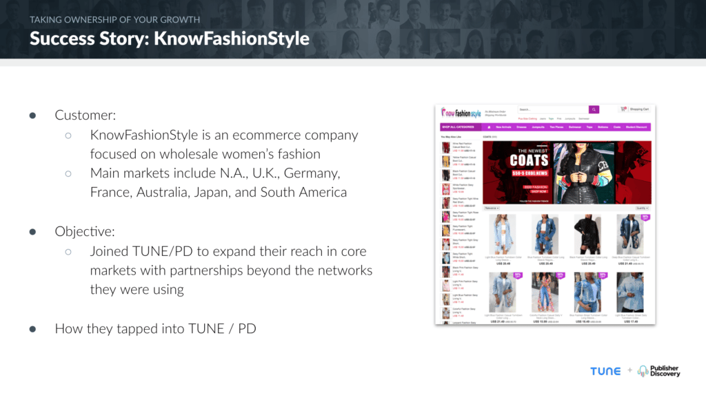 Taking Ownership of Publisher Growth Webinar with TUNE and Publisher Discovery - Success Story: KnowFashionStyle