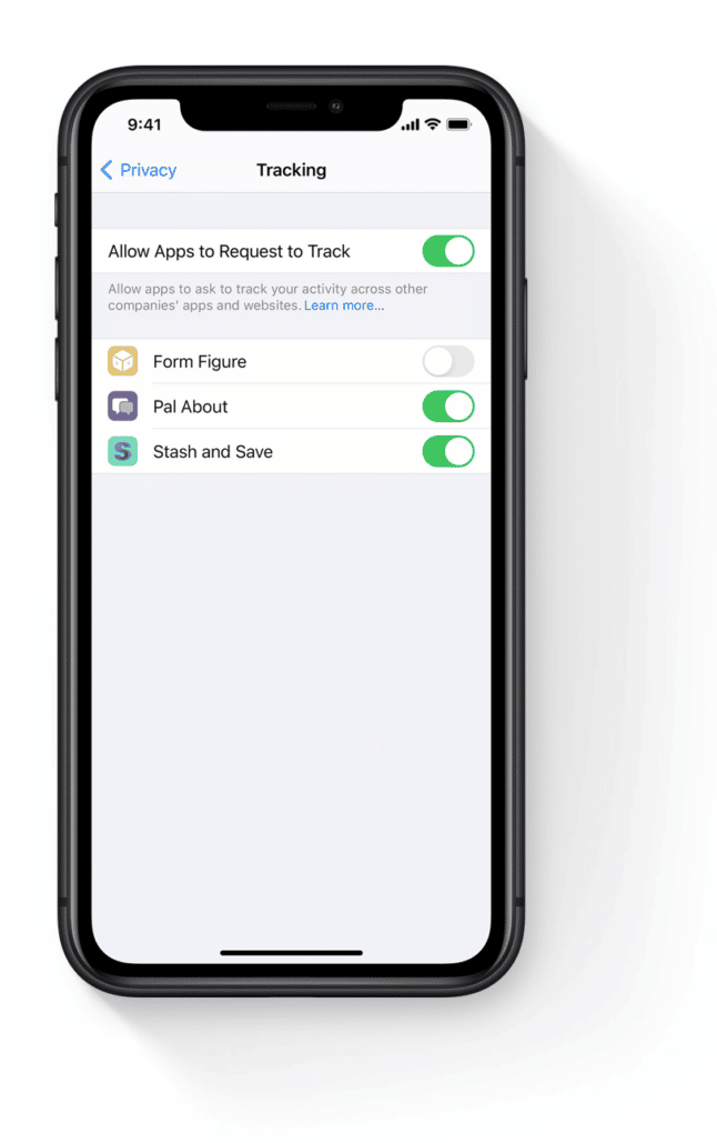 iOS 14.5 app tracking settings