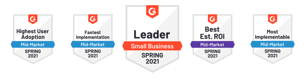 TUNE's G2 Leader Badges for Spring 2021