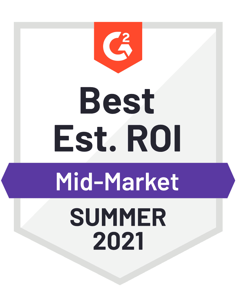 Best ROI - G2 Summer 2021 Badge