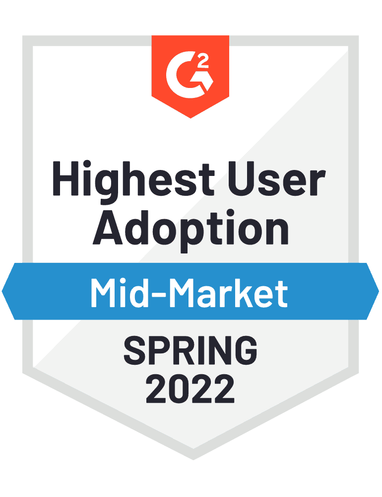 TUNE earned a highest user adoption badge for spring 2022 in G2's grid reports