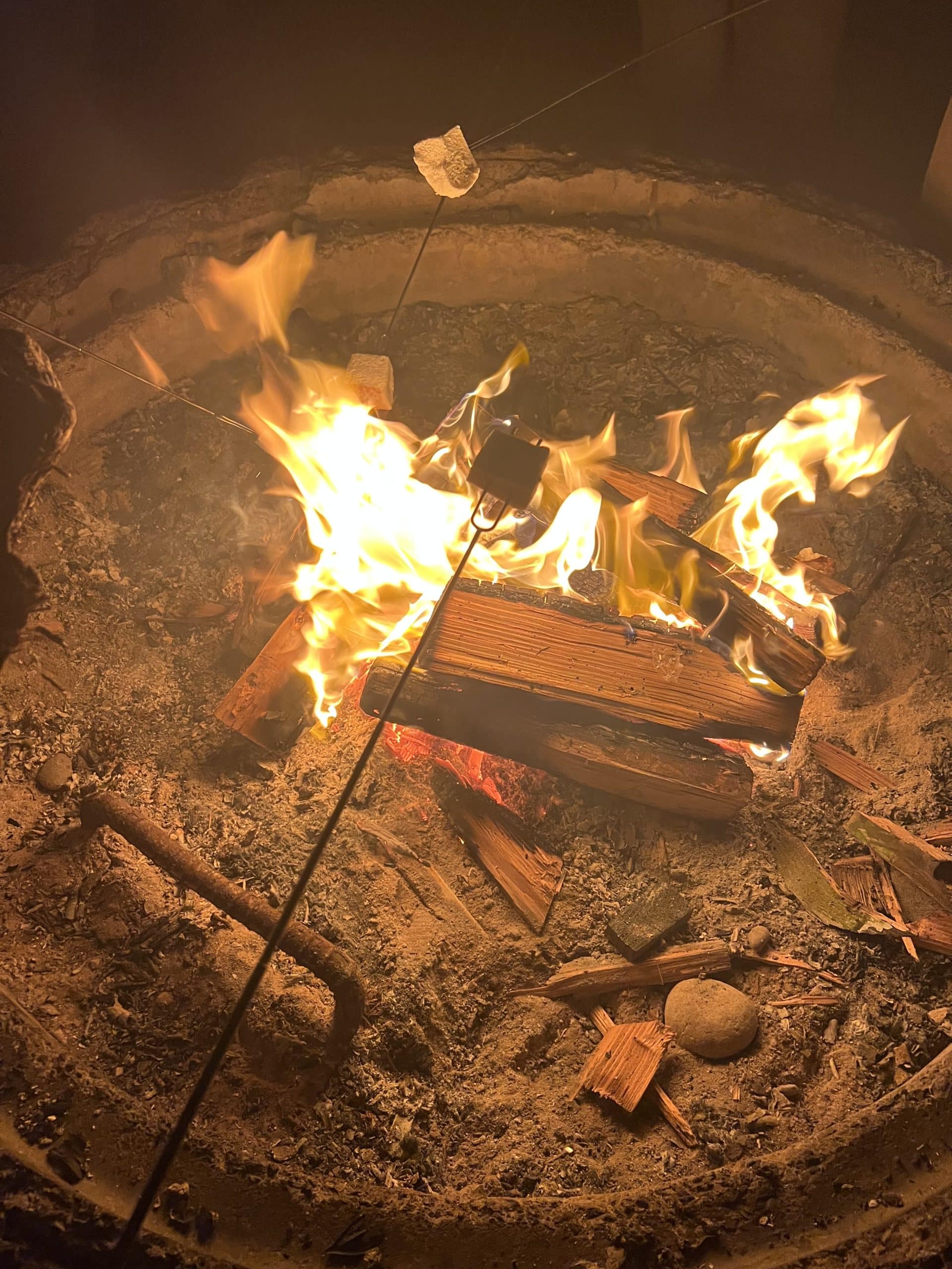 TUNE employees enjoyed making s'mores over a bonfire at the 2022 retreat