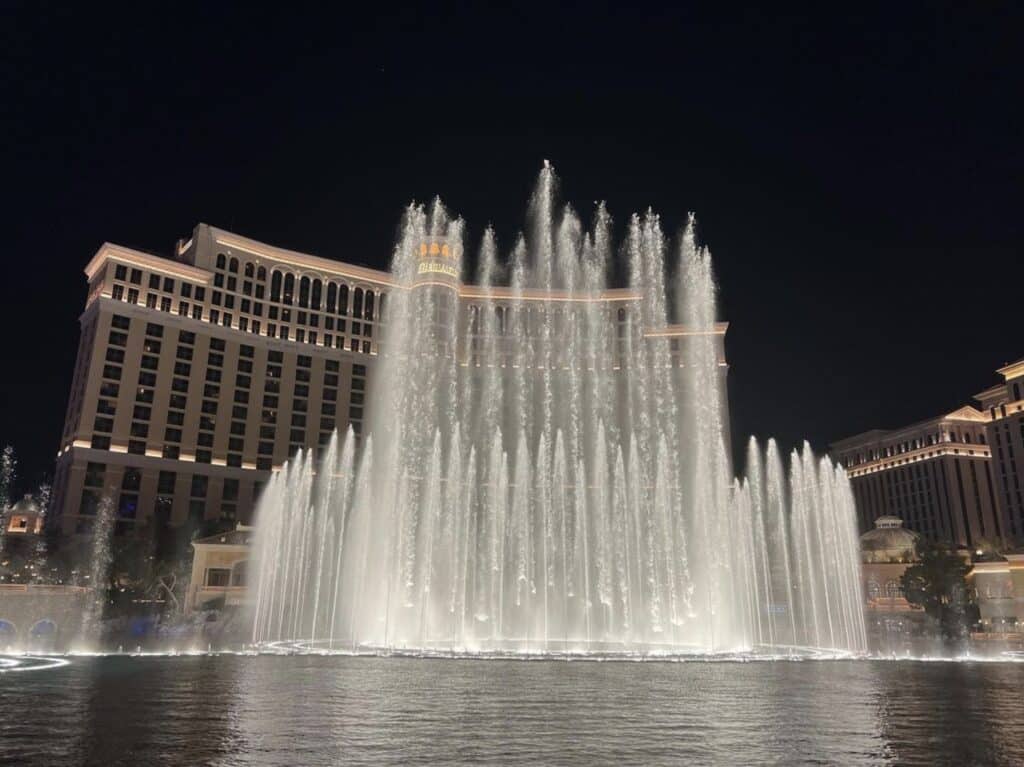The water fountain show at the Bellagio during Affiliate Summit West 2023