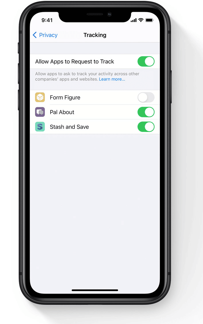 iOS 14.5 app tracking settings