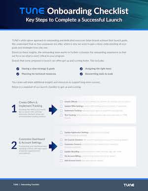 TUNE Onboarding Checklist (web)