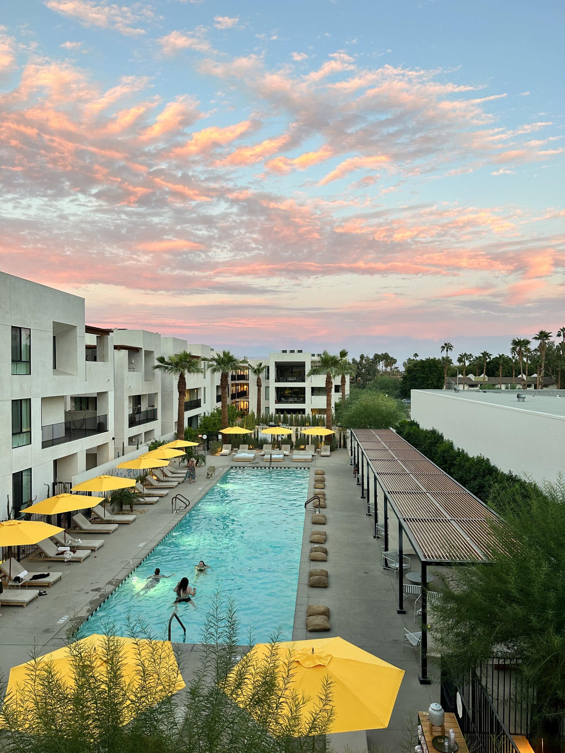 Sunset at Drift hotel in Palm Springs